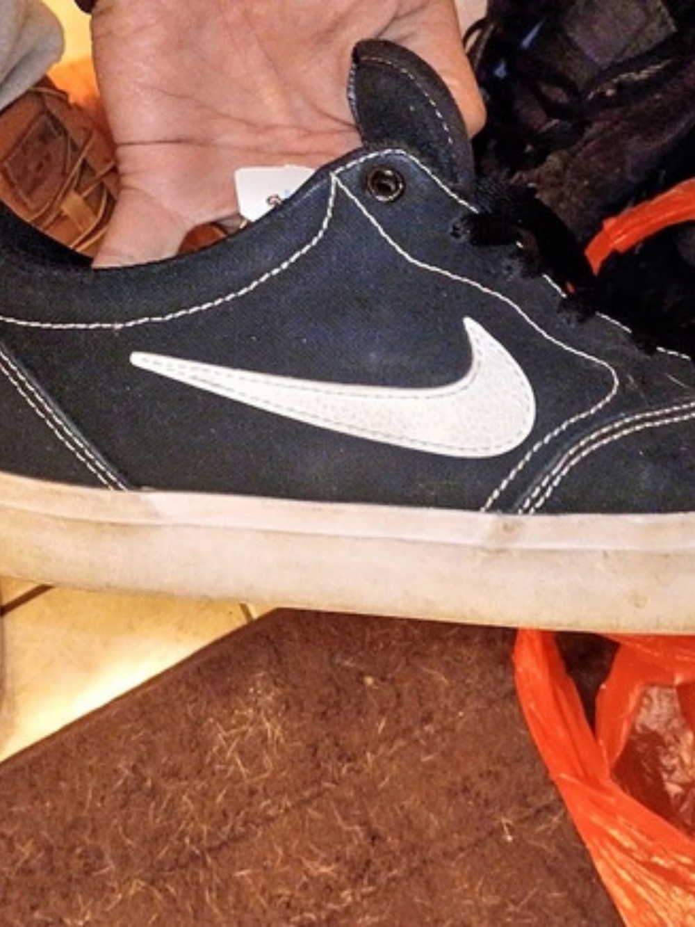 Nike SB Check Solarsoft Canvas Black & White Sneakers US 13